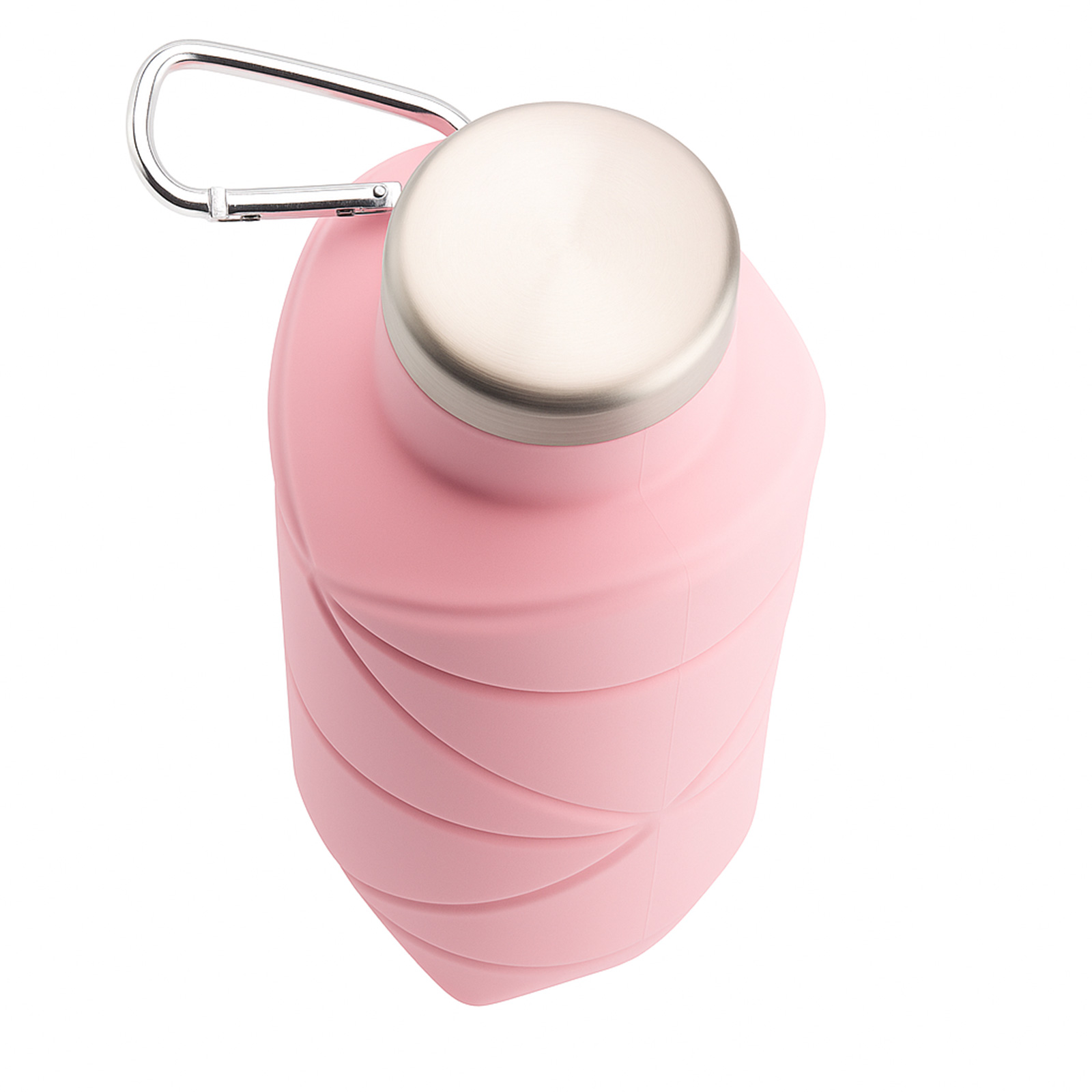 AYDENİZ PEMBE 700 ML KATLANABİLİR SİLİKON MATARA görsel 3